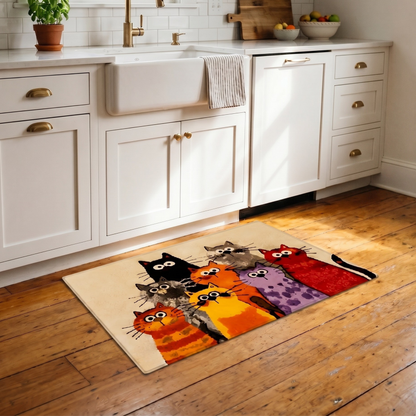 Handmade Cat Accent Rug
