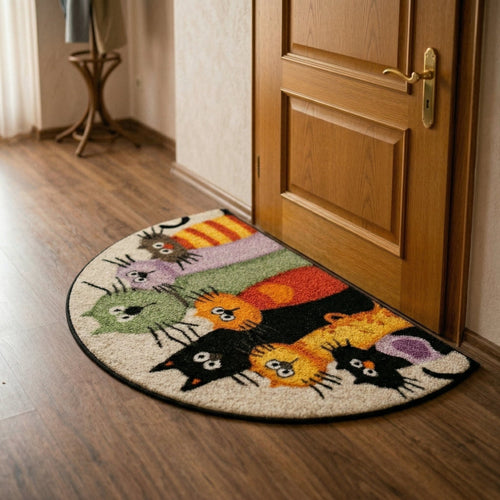 Handmade Cat Accent Rug
