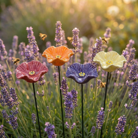Handmade Bee Blossom Stakes (Set of 4)