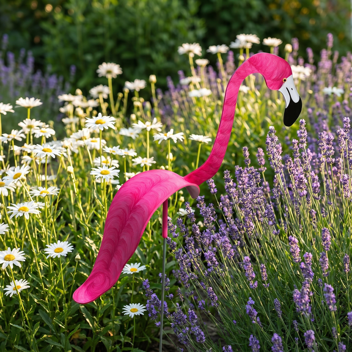 Hand-Painted Flamingo Whirligigs