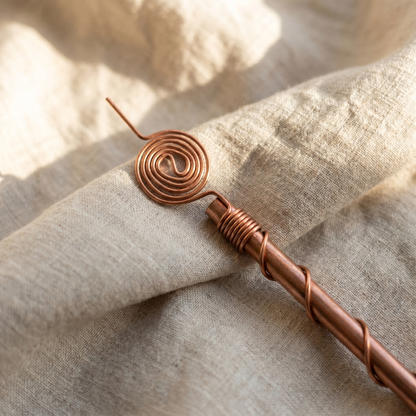 Hand-Wound Copper Garden Stakes (Set of 3)