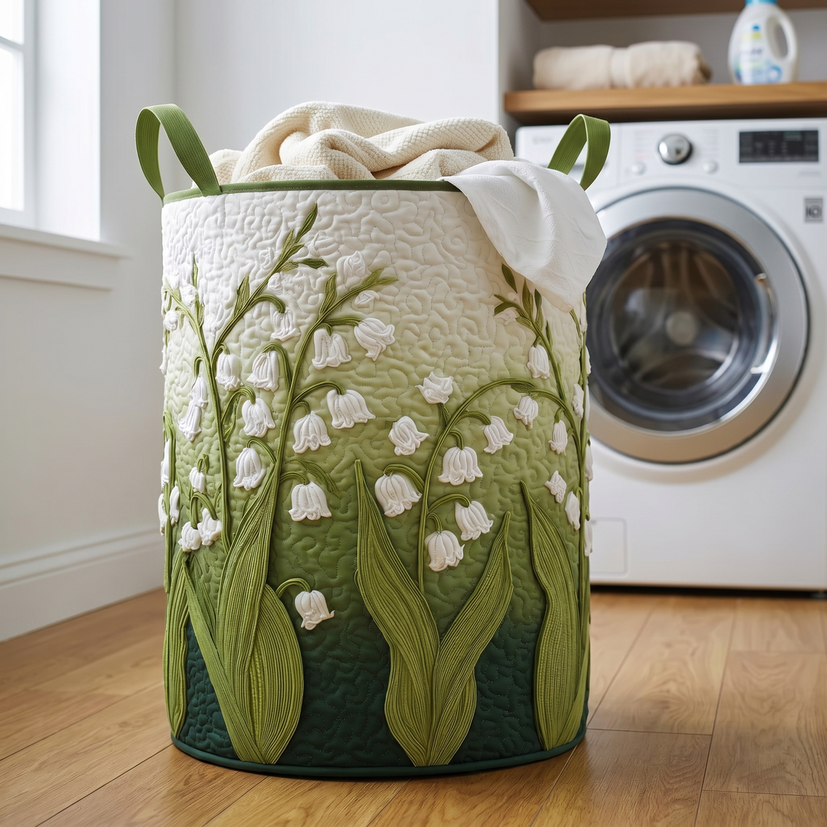 Handquilted Sheep Laundry Basket
