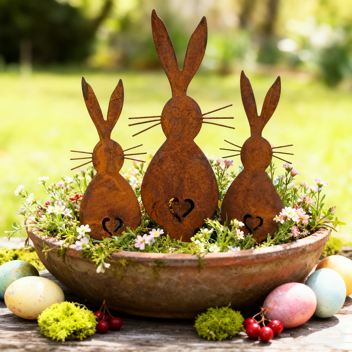 Handcrafted Garden Bunnies