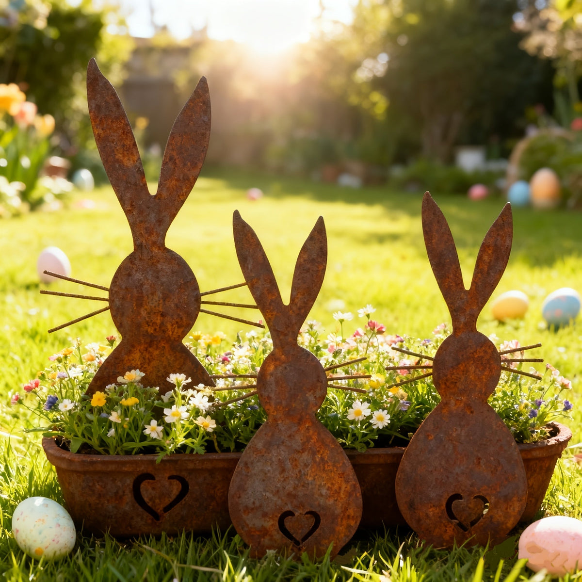 Handcrafted Garden Bunnies