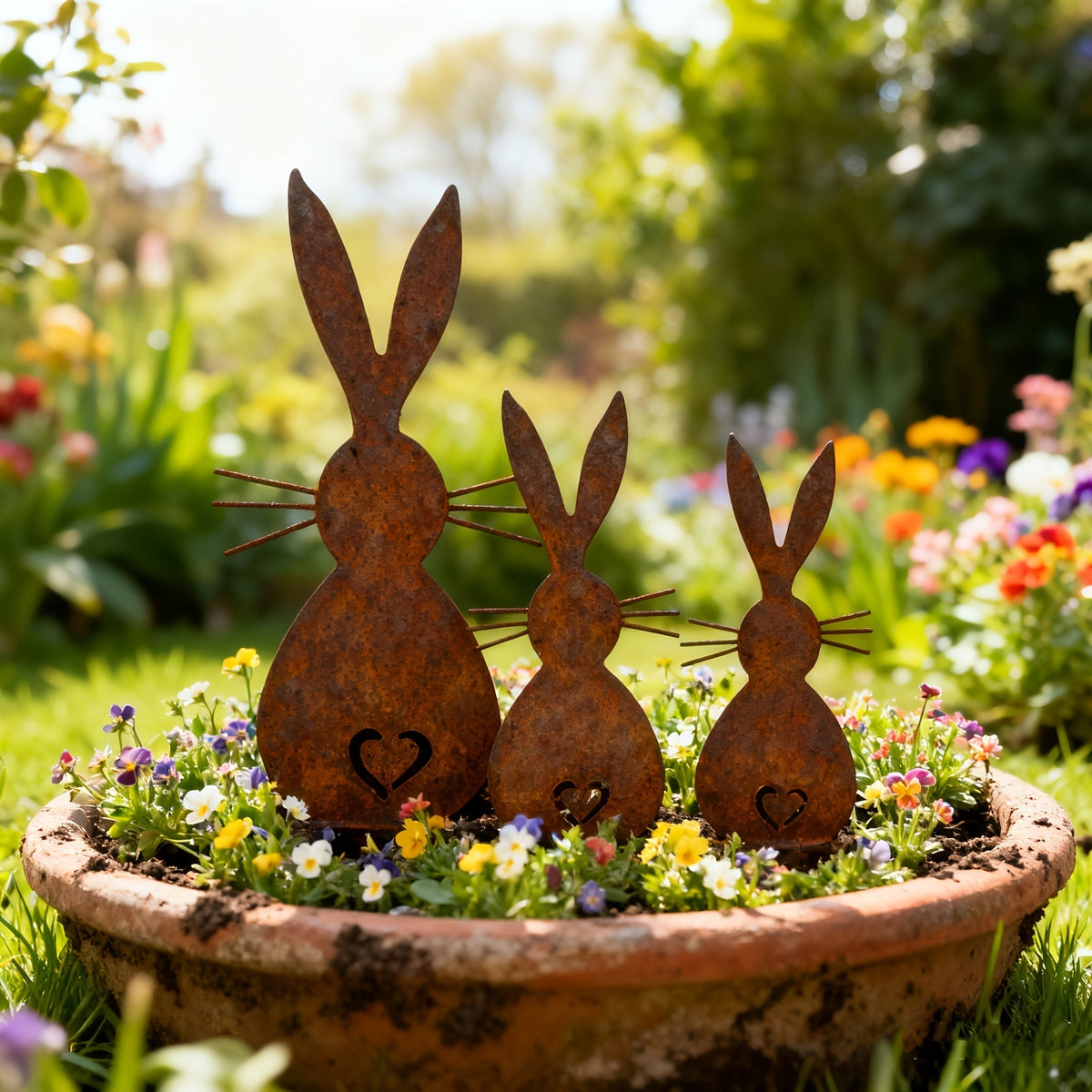 Handcrafted Garden Bunnies